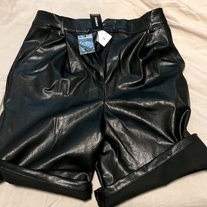 New faux leather shorts- Express